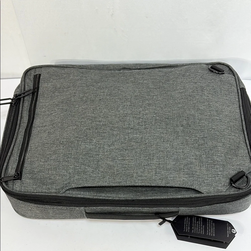 NWT Gray Laptop convertible Bag with Modern Design and Reflective Detail